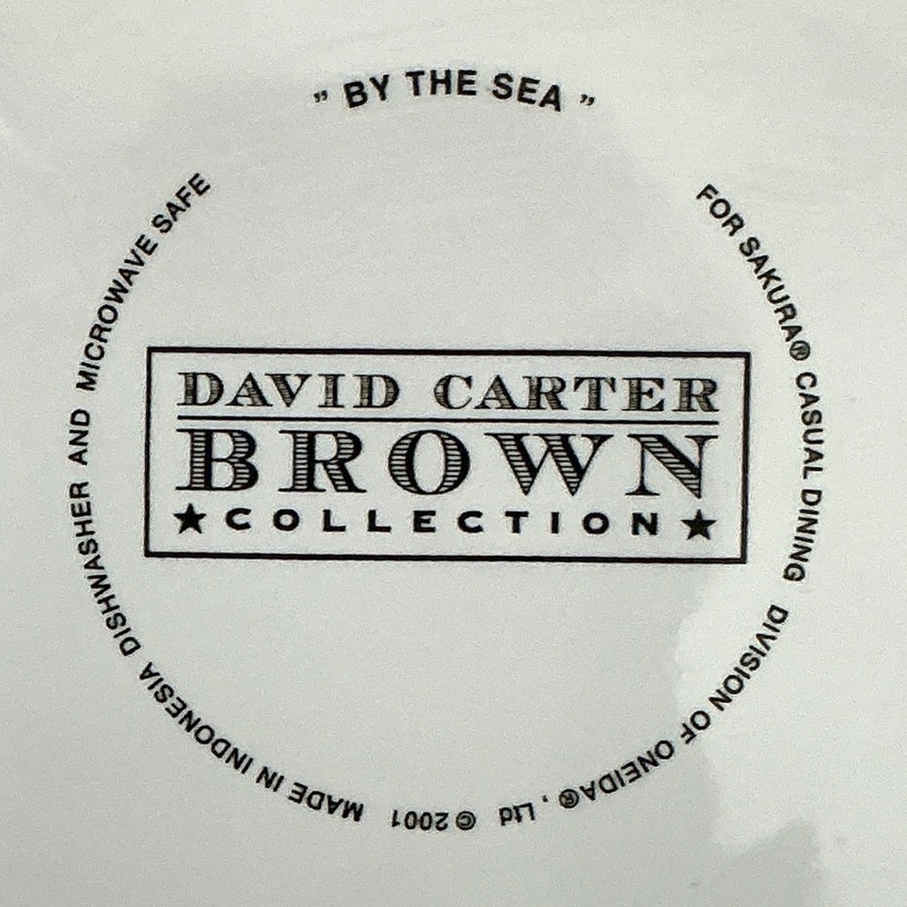 David Carter Brown Plate “By The Sea” Nautical Coastal Lighthouse Sakura 8 1/8” - Picture 4 of 16
